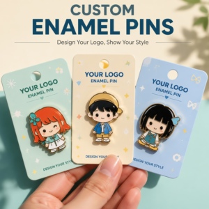 Créez votre propre design : Badge personnalisé en émail souple métallique coloré clignotant, à sublimation, avec personnage de dessin animé et <span class=keywords><strong>carte</strong></span> en papier - Product Image 1
