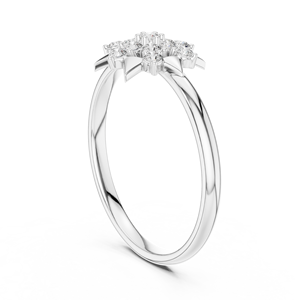 Anillos de oro macizo de 14k para mujer con diamantes de corte redondo minimalistas en forma de estrella, para regalo, compromiso, aniversario, boda. - Product Image 6