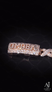 Brazalete de Moissanita Color Oro Rosa con Diseño Infinito X y Eslabones en Forma de Pera, Engastado con Pavé, de Plata de Ley 925, Elegante para Regalo o Fiesta - Product Image 3