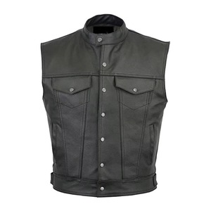 Veste en cuir de moto pour homme de haute qualité pour les activités de plein air |   Gilet en cuir pour homme de la meilleure qualité |   Vêtements de moto en cuir imperméables pour hommes - Product Image 1