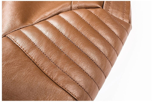 New Stylish Casual Coated Winter Wear Leather <b>Jackets</b> <b>Men</b> Stand Zipper Closure Breathable Plus Sized Wholesale - Product Image 5
