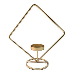 Juego de 2 Portavelas Decorativos Clásicos de Metal, Diseño de Anillos de Hierro Dorados, para Mesa de Hogar y Decoración Festiva - Product Image 2