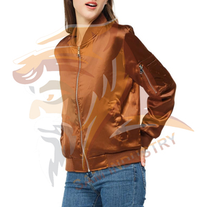 Wholesale Rate Custom Logo and Size Stylish <b>Women</b> Satin <b>Jackets</b> Customized High Quality <b>Women</b> Satin <b>Jacket</b> - Product Image 3