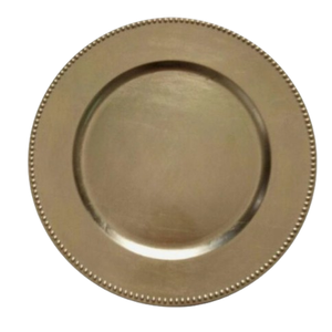 Assiette de présentation ronde en métal doré, design élégant et solide, finition polie, pour la décoration de table de fête - Product Image 5
