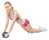 ALLWINWIN ABW60 Roda Abdominal - Perlindungan Rem Roller Latihan Inti Tubuh untuk Gym