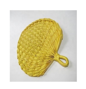 Ventilador de algas marinas naturales de fábrica de Vietnam/ventilador de mano de bambú redondo 20cm30cm para fiesta evento de verano regalos de decoración de fiesta - Product Image 3