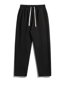 Pantalones Deportivos de Corte Recto para Hombre, Cintura Elástica con Cordón, Tejido de Poliéster/Algodón, Resistentes al Viento, Casuales para Uso Diario - Product Image 3
