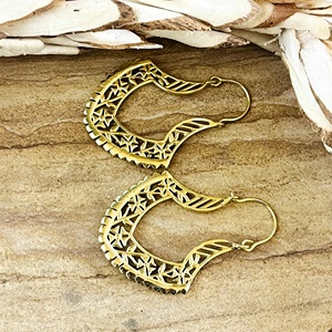 Pendientes Boho de Diseño Moderno, Joyería Tribal de Latón para Mujer, Chapados en Oro de 18k, Filigrana Floral, Geométricos, Colgantes, Venta al por Mayor/OEM/ODM - Product Image 4