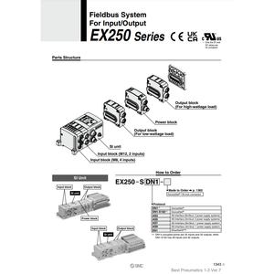 SMC pneumatics ระบบ Fieldbus EX250-SDN1สำหรับ input และ output (Io) - Product Image 1