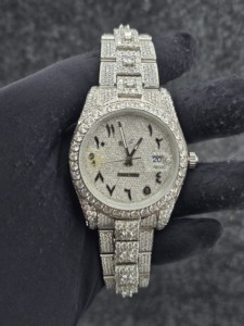 Montre-bracelet mécanique pour homme en acier inoxydable, entièrement sertie de diamants Moissanite VVS, dernière collection 2026, style Iced Out - Product Image 5