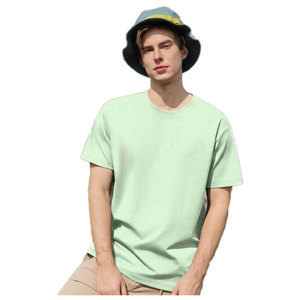 Men's Black Oversized Short Sleeve O-Neck Knitted Casual Solid Color Eco-Friendly Front Logo 100% Cotton T-Shirt - Product Image 1