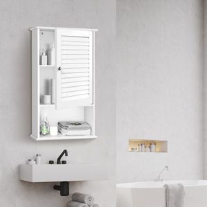 Armadietto da Bagno a Parete con Singola Anta, Ripiano Regolabile in Altezza per Mensole da Bagno - Product Image 5