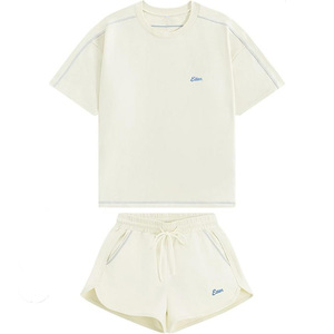 Oversized <b>Sweat</b> <b>Set</b> for women 2 Piece Shorts <b>Sets</b> Summer Casual Loose Short Sleeve Matching Suit <b>Sweat</b> Pant <b>Sweat</b> <b>Sets</b> for Women - Product Image 2