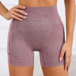 Shorts Deportivos para Mujer, Shorts de Entrenamiento y Running, Poliéster y Spandex, Cintura Alta, Transpirables, Elásticos, para Yoga - Product Image 2