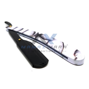 Top Selling <b>Swing</b> Lock Barber Razor Premium Straight Edge Shaving Razor with Marble Style Handle Professional Precision Grooming - Product Image 3