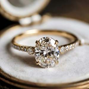 Anillo de Plata de Ley 925 con Moissanita de Corte Ovalado para Unisex, Anillo Clásico Solitario de Oro para Boda, Compromiso, Aniversario, Joyería Fina - Product Image 4