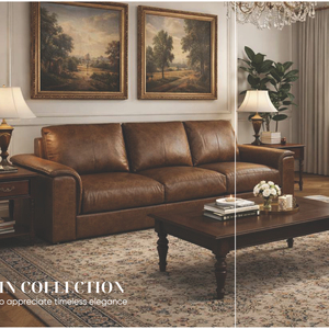 Contemporary Genuine Leather <b>Sofa</b> Deep Seat Luxury Couch Durable Living Room Villa Furniture - Product Image 3