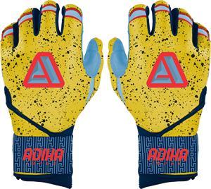 Premium Leather Customizable Baseball Batting <b>Gloves</b> premium leather yellow color Closure <b>type</b> hook and loop - Product Image 1