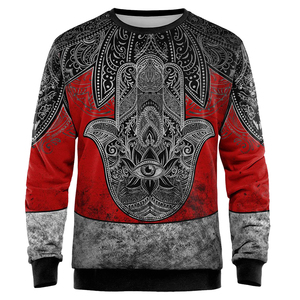 Premium Men Sublimated Fleece <b>Sweatshirt</b> 100% Polyester <b>Vintage</b> Embroidered Geometric Print Eco-Friendly Streetwear Pullover - Product Image 3