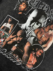 Camiseta de Manga Corta con Cuello en V Extra Grande para Hombre, Personalizada al por Mayor, con Estampado de Esqueleto, Estilo Urbano - Product Image 6