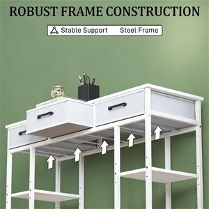 Small White Writing <b>Desk</b> for Home Office or Student Use Computer <b>Desk</b> - Product Image 3