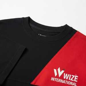 เสื้อยืดคอกลมแขนสั้นผู้ชาย E INTERNATIONAL ผ้าคอตตอนเจอร์ซีย์สีสันตัดต่อแบบลำลอง พร้อมดีไซน์ลายปะติด - Product Image 3