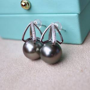 Boucles d'oreilles pendantes en or K 10-9 mm, luxe léger, nouveau produit avec perle d'or naturelle incrustée de fleurs, boucles d'oreilles pendantes exquises en argent 925 - Product Image 4