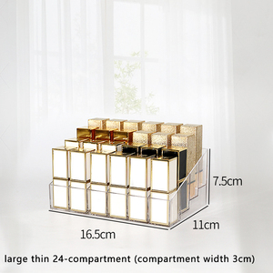 <b>Clear</b> Plastic Lipstick Organizer 24 Slot Compact Lip <b>Gloss</b> Chapstick Mascara Holder - Product Image 6