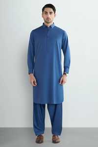 Ensemble pour homme grande taille, salwar kameez brodé pour les occasions de mariage, design ethnique moderne, en soie et rayonne - Product Image 4
