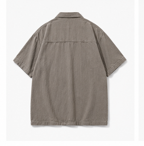 เสื้อเชิ้ตทำงานแขนสั้นทรงโอเวอร์ไซส์คุณภาพสูงสำหรับผู้ชาย - Product Image 4