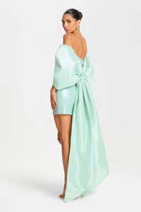 Robe de soirée en tissu à sequins menthe, taille cintrée et silhouette mini flatteuse, tenue de reine des paillettes - Product Image 6