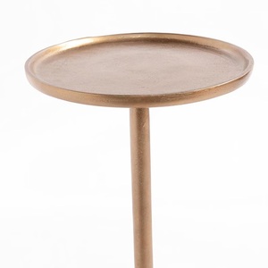 Mesa Auxiliar Delgada con Pedestal, Tapa Redonda, Columna Elegante Tallada, Base Estable, Diseño que Ahorra Espacio, Perfecta para Interiores Refinados - Product Image 3