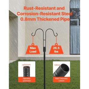 Paquete de 8 ganchos para pastores de servicio pesado de 76 pulgadas, poste de comedero para pájaros, doble poste para aumentar la atracción de pájaros, suministros para pájaros de alta calidad - Product Image 3