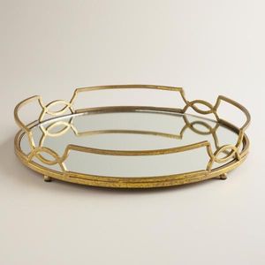 Plateau de service rond en métal plaqué or, nouveau design, pour la cuisine et la table, disponible en gros - Product Image 1