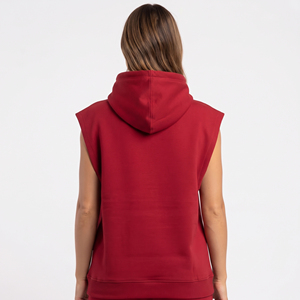 Puff Printed Women <b>Sleeveless</b> <b>Hoodie</b> Winter Wear Hooded Sweatshirt Cotton Fleece <b>Sleeveless</b> Pullover <b>Hoodie</b> Ladies Workout Hood - Product Image 4