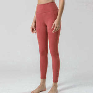 Wholesale <b>Pockets</b> Mid Waist Quick Dry Breathable Women <b>Leggings</b> Workout Running Fitness Women <b>Legging</b> - Product Image 2