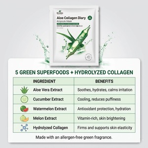 Masque en feuille K-Beauty apaisant au collagène et à l'aloe vera, ampoule cellulaire 30 jours, anti-âge, 25ml, fournisseur en gros OEM Corée - Product Image 4