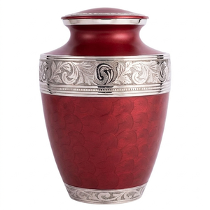 Urna funeraria de aluminio hecha a mano para cenizas de adultos, grabada a mano con acabado en esmalte verde, urnas conmemorativas para cremación. - Product Image 4