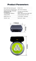 Lampe d'avertissement solaire OWLEYE 5LED SWL5 |   Visibilité de 800 m |   Modes Flash Puissants/Synchronisés |   Autonomie de 120 heures |   IP66 |   5 couleurs |   Diamant