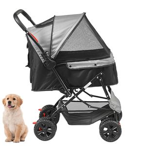 Passeggino per Animali Domestici in Alluminio a 4 Ruote, Capacità 20 kg, Freni Girevoli 4-in-1, Passeggino Reversibile per Cuccioli, Comodo Stoccaggio - Product Image 1