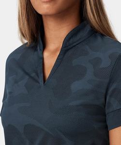 Polo de Mujer con Estampado de Camuflaje Azul Oscuro, Manga Corta, Tejido Transpirable, Ropa Casual de Golf - Product Image 4