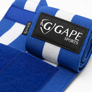 GAPE SPORTS Support de poignet rayé bleu et blanc réglable avec fermeture auto-agrippante pour musculation et entraînement de force unisexe – Prix de gros - Product Image 6