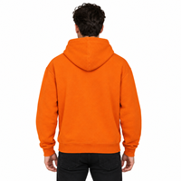 Sweat-shirt à capuche orange surdimensionné personnalisé avec logo, en molleton 100 % coton, style streetwear pour homme, coupe décontractée