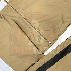 Ensemble de jogging deux pièces color block coupe-vent en nylon pour hommes – Vestes et pantalons de sport avec logo personnalisé - Product Image 4