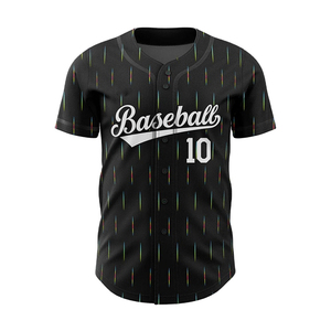 Maillot de baseball unisexe personnalisé, impression par transfert thermique, vente en gros, uniforme à deux boutons, vêtements de sport, motif 3D - Product Image 5