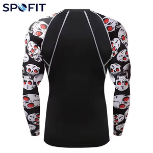 Custom Long Sleeve Rash Guard <b>Men</b> Sublimation BJJ MMA <b>Compression</b> <b>Shirt</b> Quick Dry UV Protection Gym Training Rash Guard OEM ODM - Product Image 3