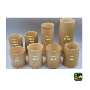 Tasses en bambou en gros, marque OEM, tasses en bambou durables, tasses en bambou naturel, vaisselle écologique réutilisable, tasses cylindriques pour thé et café - Product Image 1