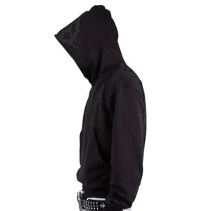 Sweat à capuche oversize noir personnalisé en molleton épais unisexe, style streetwear décontracté - Product Image 3
