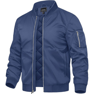 Blouson bomber bordeaux pour homme, fermeture éclair, col montant, vêtement d'extérieur décontracté, coupe-vent, pour l'automne et l'hiver - Product Image 4