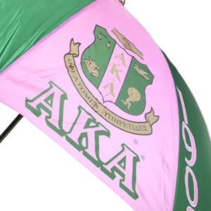Paraguas de Golf Jumbo AKA, Resistente al Viento, Extragrande, Verde y Rosa, Doble Toldo con Escudo Bordado - Product Image 6